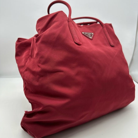Prada Red Tessuto City Tote Bag - Picture 3 of 10